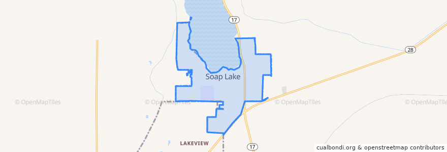 Mapa de ubicacion de Soap Lake.