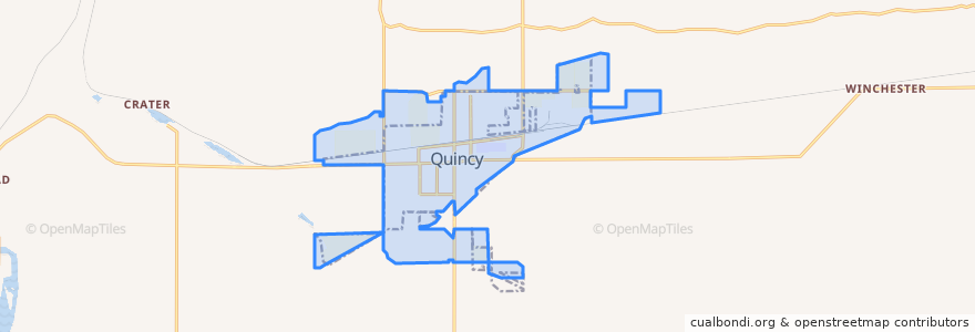 Mapa de ubicacion de Quincy.