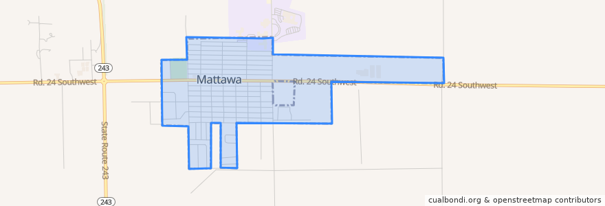 Mapa de ubicacion de Mattawa.