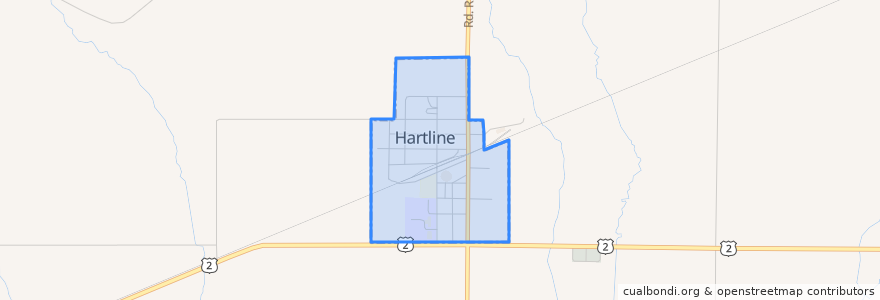 Mapa de ubicacion de Hartline.