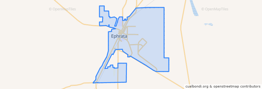 Mapa de ubicacion de Ephrata.