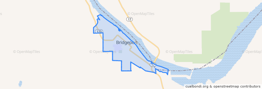 Mapa de ubicacion de Bridgeport.