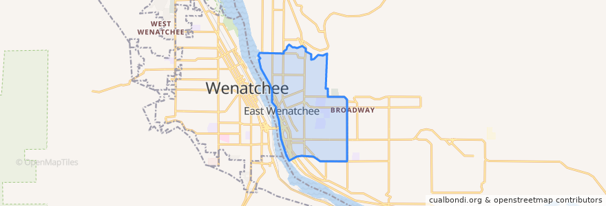 Mapa de ubicacion de East Wenatchee.