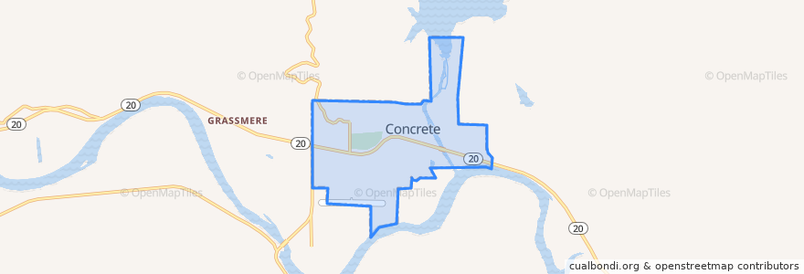 Mapa de ubicacion de Concrete.