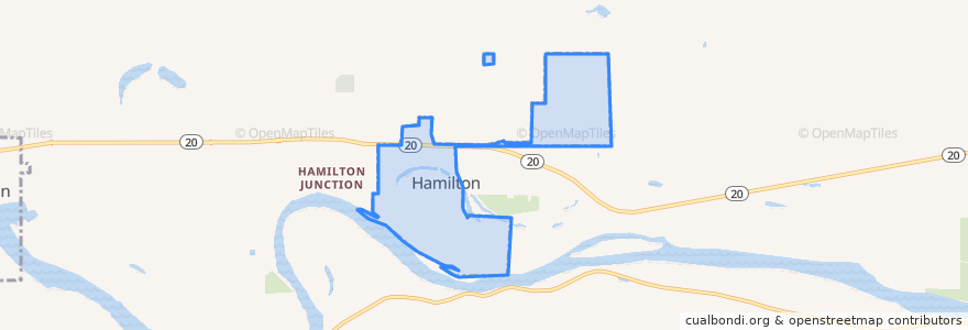 Mapa de ubicacion de Hamilton.