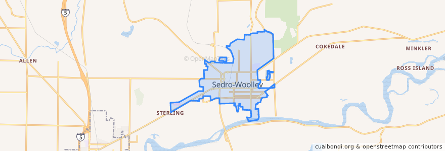 Mapa de ubicacion de Sedro-Woolley.