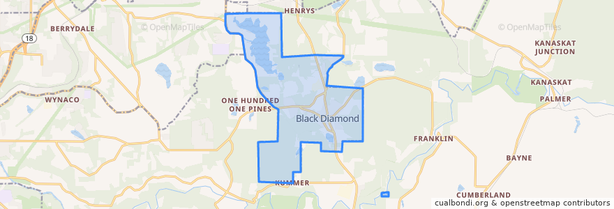 Mapa de ubicacion de Black Diamond.