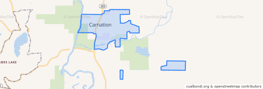 Mapa de ubicacion de Carnation.