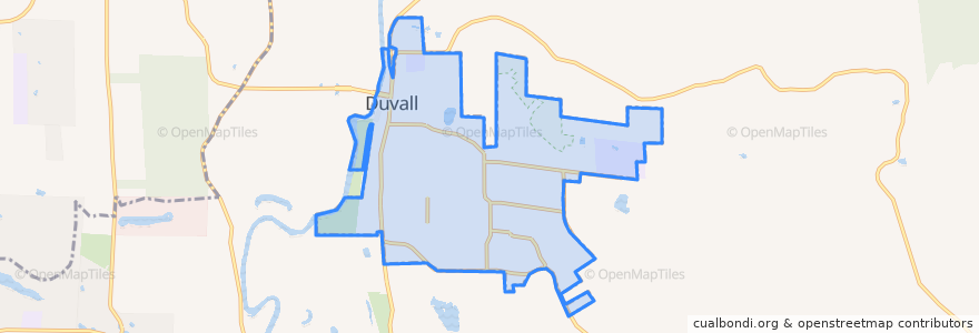 Mapa de ubicacion de Duvall.