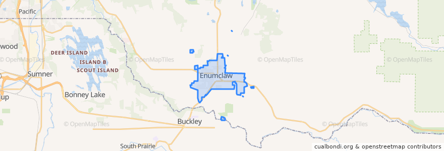 Mapa de ubicacion de Enumclaw.