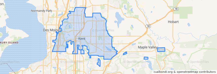 Mapa de ubicacion de Kent.