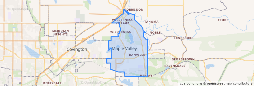 Mapa de ubicacion de Maple Valley.