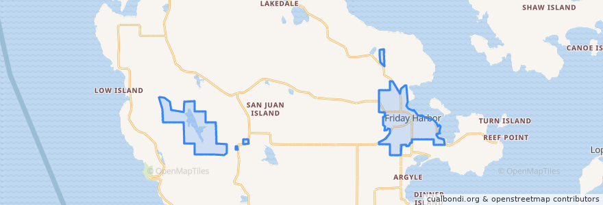 Mapa de ubicacion de Friday Harbor.