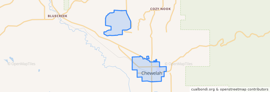 Mapa de ubicacion de Chewelah.
