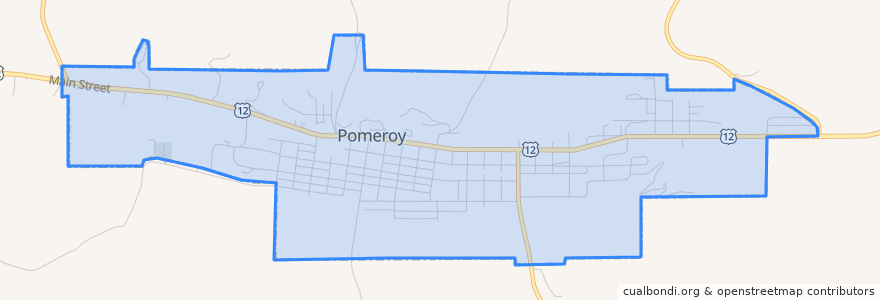 Mapa de ubicacion de Pomeroy.