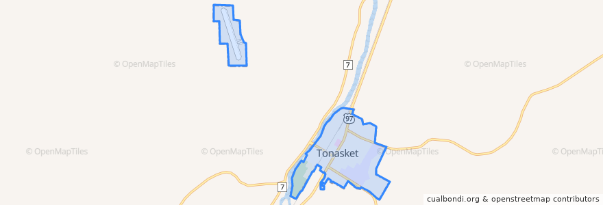 Mapa de ubicacion de Tonasket.