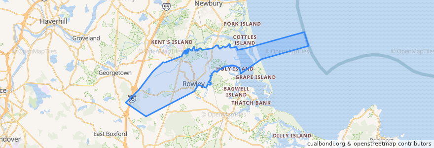 Mapa de ubicacion de Rowley.