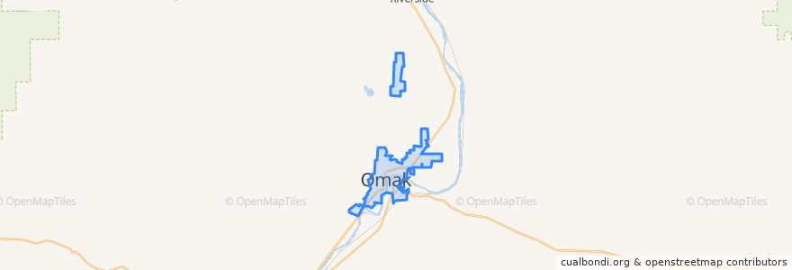 Mapa de ubicacion de Omak.