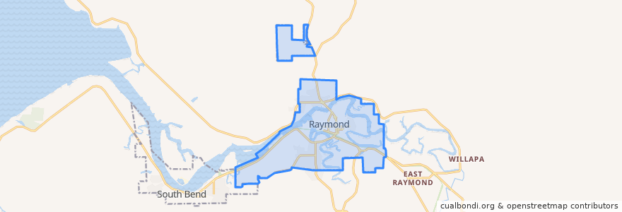 Mapa de ubicacion de Raymond.