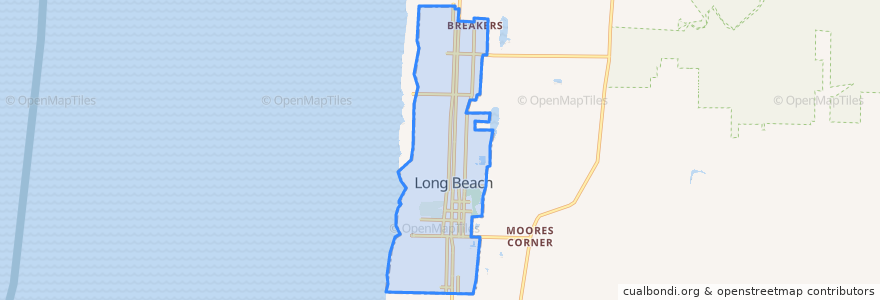 Mapa de ubicacion de Long Beach.