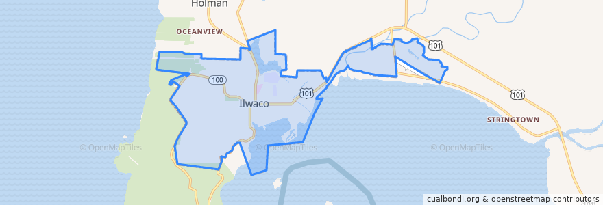 Mapa de ubicacion de Ilwaco.