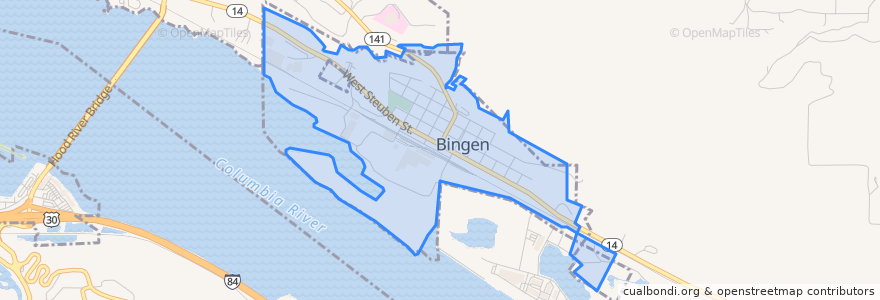 Mapa de ubicacion de Bingen.