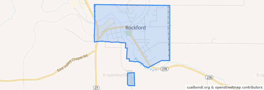 Mapa de ubicacion de Rockford.