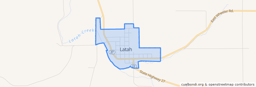 Mapa de ubicacion de Latah.