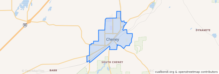 Mapa de ubicacion de Cheney.