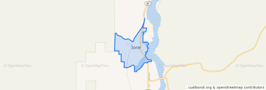 Mapa de ubicacion de Ione.