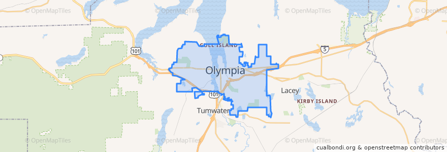 Mapa de ubicacion de Olympia.