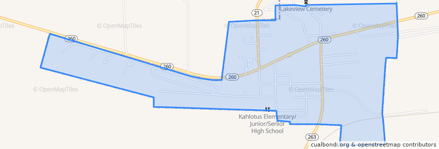 Mapa de ubicacion de Kahlotus.