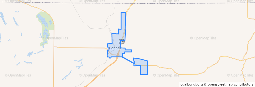 Mapa de ubicacion de Connell.