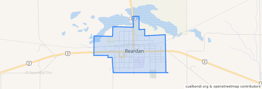 Mapa de ubicacion de Reardan.