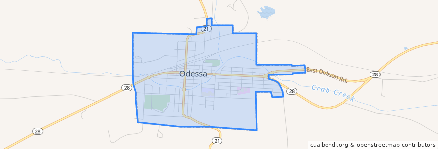 Mapa de ubicacion de Odessa.