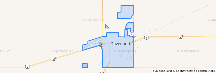 Mapa de ubicacion de Davenport.