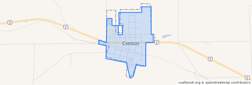 Mapa de ubicacion de Creston.