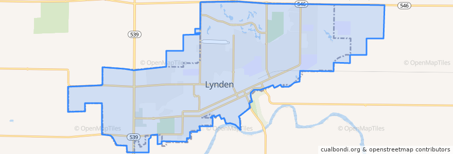Mapa de ubicacion de Lynden.