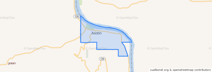 Mapa de ubicacion de Asotin.