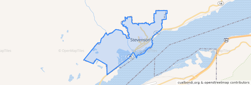 Mapa de ubicacion de Stevenson.