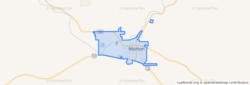 Mapa de ubicacion de Morton.