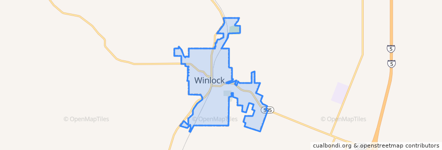 Mapa de ubicacion de Winlock.