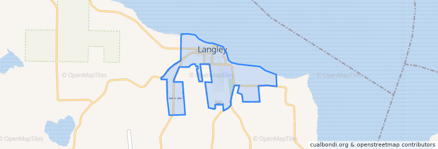 Mapa de ubicacion de Langley.