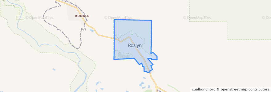 Mapa de ubicacion de Roslyn.