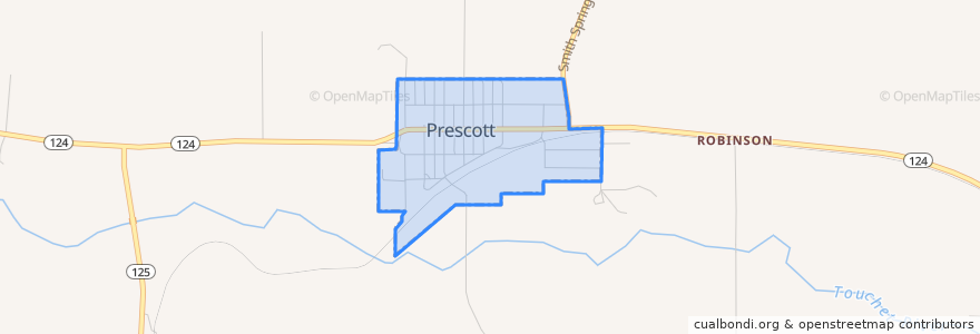 Mapa de ubicacion de Prescott.