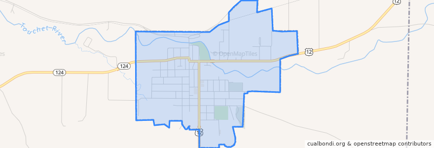 Mapa de ubicacion de Waitsburg.