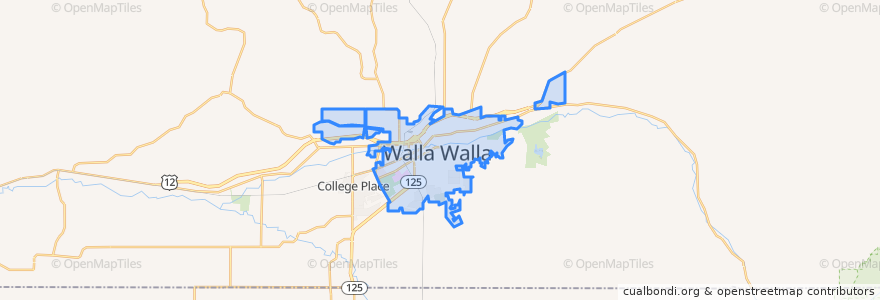 Mapa de ubicacion de Walla Walla.