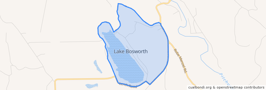 Mapa de ubicacion de Lake Bosworth.