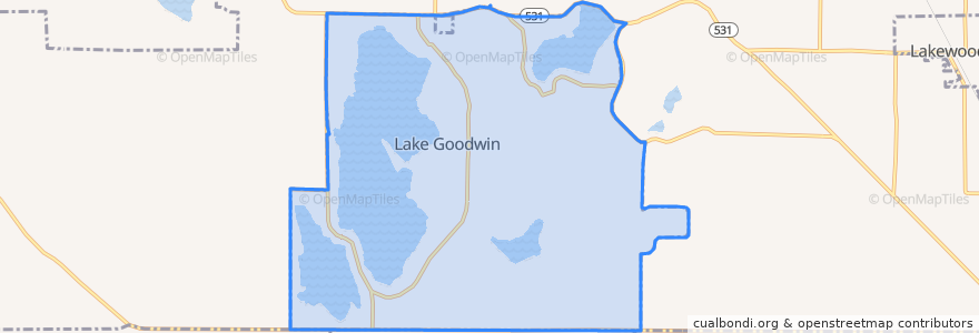 Mapa de ubicacion de Lake Goodwin.