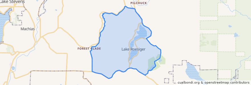 Mapa de ubicacion de Lake Roesiger.